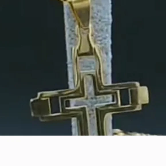 Stainless Steel Gold Cross  Necklace - Picture 3 of 6